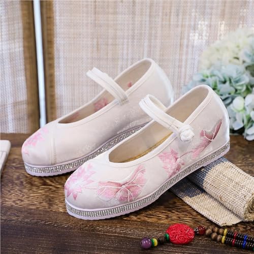 2025 Women's Elegant Floral Embroidery Invisible Wedge Shoes Chinese Style Ankle Strap Mary Jane Shoes Lightweight Comfort Hidden Mid-Heel Hanfu Cheongsam Shoes2