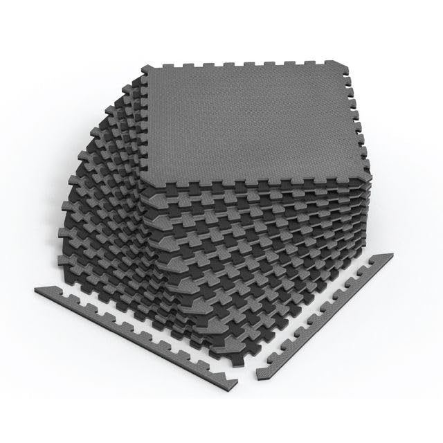 Norsk Dual-Sided Reversible 1 2 Foam Exercise Mats for Home Gym - Interlocking EVA Foam Tiles