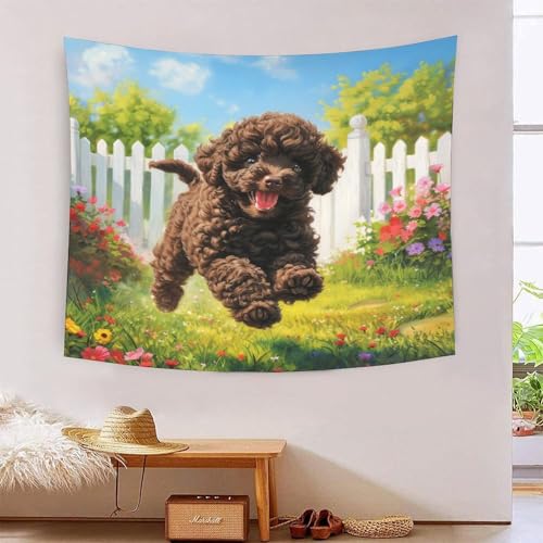 Tapisserie Art Mural Le coqapoo 3D Tissu pour Cacher un Mur Blanc Salon