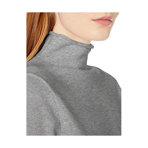 Amazon-Essentials-Womens-Long-Sleeve-100-Cotton-Roll-Neck-Sweater Amazon Essentials Women's Long-Sleeve 100% Cotton Roll Neck Sweater, Light Grey Heather, Small