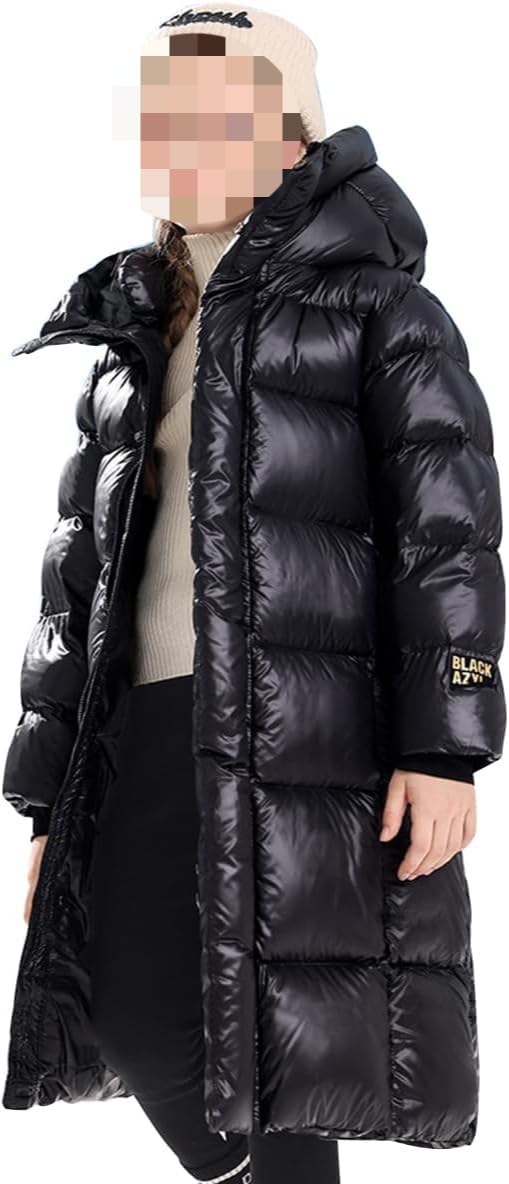 Niños Niñas Chaqueta Larga De Otoño E Invierno De Plumón Niños Ligero Simple Al Aire Libre Suelto Esponjoso Engrosado Cálido A Prueba De Viento con Capucha Parka Abrigo