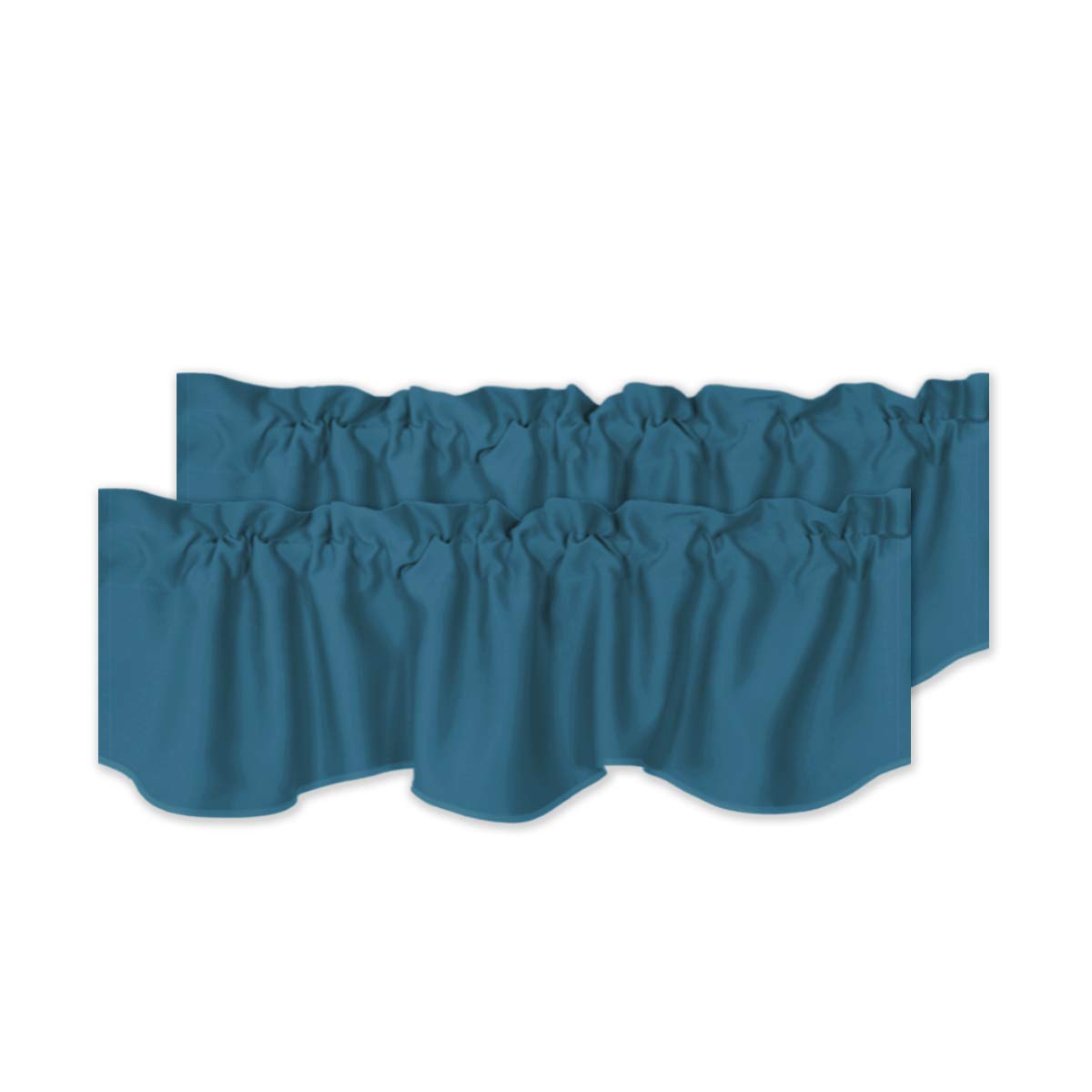 H.VERSAILTEX 2 Panels Blackout Curtain Valances for Kitchen Windows/Living Room/Bathroom Privacy Protection Rod Pocket Decoration Scalloped Window