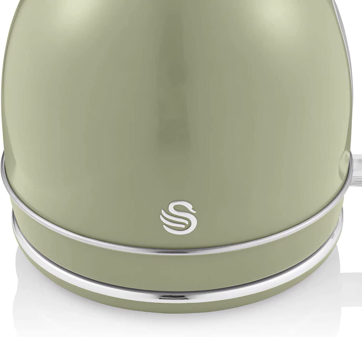 Swan Retro Bouilloire Électrique 1,8 Litre, Design Vintage, Arrêt Automatique Contrôleur Strix, Sans fil, Acier Inoxydable, sans BPA, 3000W, Vert