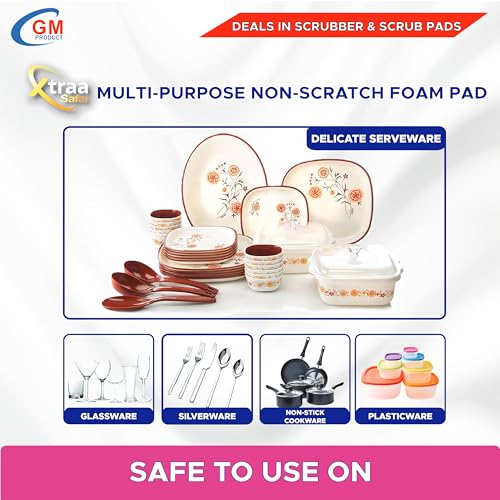 Image of Non-Scratch Foam Scrub Pad | 24 Pcs | Kitchen Cleaning & Crookery- Scrub Sponge, Scrub Pad (Regular,Pack of 24)