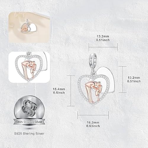 ROMANTICWORK Vater-Tochter-Charm aus Sterlingsilber Kuss anhänger für Armbänder, Schmuck, Geburtstags- und Valentinstags geschenke für die Geliebte