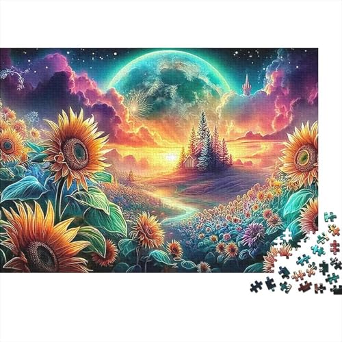 Rompecabezas de 1000 piezas Fantasía de Girasoles para adultos con diseño de 38x26cm