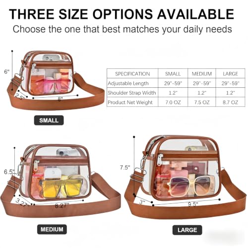 Image of USPECLARE Clear Bag for Stadium Events Clear Sports Fan Handbags Purses