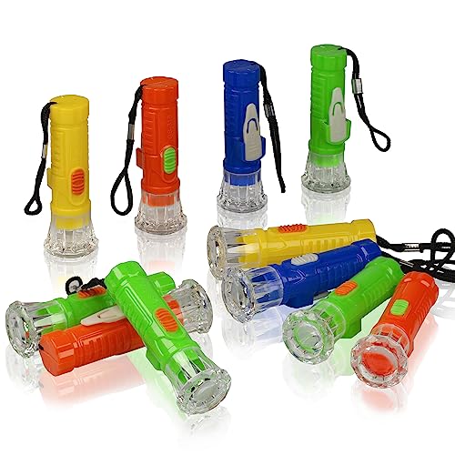 PROLOSO 50PCS Small Flashlights with Lanyard Miniature Handheld Torch for Kids Hiking Camping Glow in the Dark Party Favors Class Prizes Christmas Stocking Stuffers
