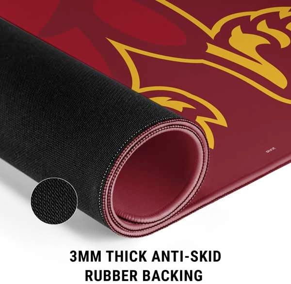 Skinit Extra Large Gaming Mouse Pad - Officially Licensed Mascot Iowa State Design with Stitched Edges, Waterproof, Non-Slip Rubber Base, Desk Mat for Keyboard & Mouse, 35.75" x 15.4" inches