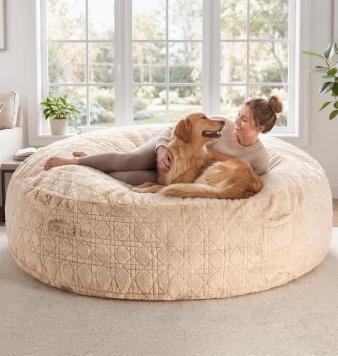 Image of Oversized Bean Bag Chair 6FT Adult Bean Bag with Washable Cover, Khaki