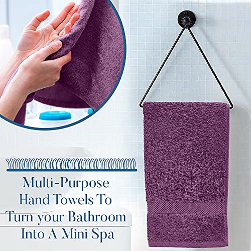 Dan River Luxury Hand Towels Set Pack Of 6 (16X28 In) 100% Ring Spun Cotton, Ultra Soft, Lightweight And Highly Absorbent, Perfect For Salon, Spa, Gym, Shower, Hotel And Bathroom, 600 Gsm – Purple #TOP4
