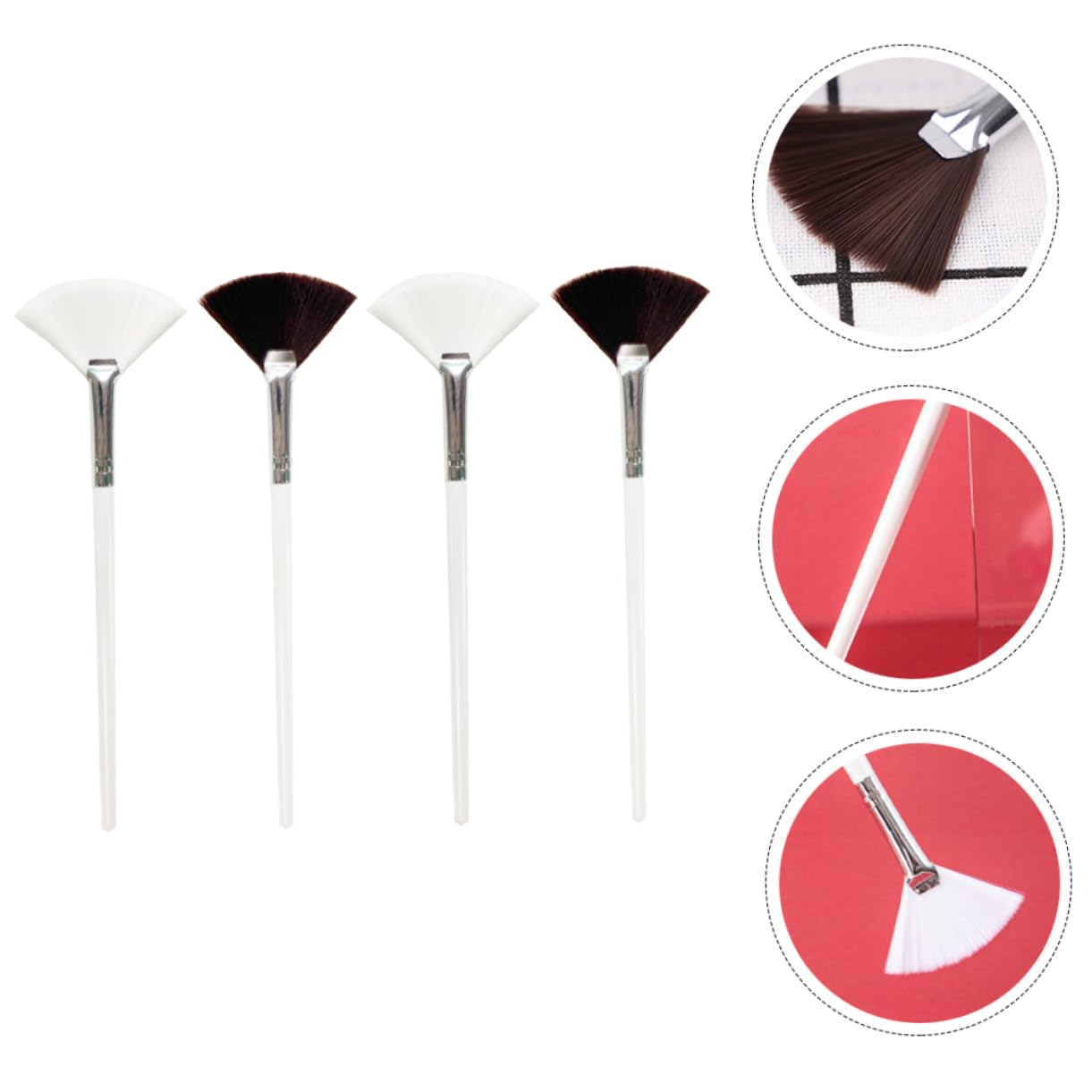 WOFASHPURET Facial Mask Brush Set 4pcs Nylon Beauty Brush for Face Mud Easy Clean Gentle on Skin Professional Skincare Tool