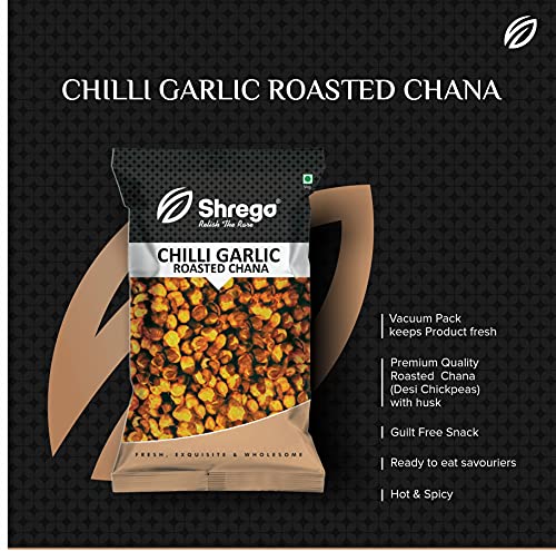 Image of SHREGO Chili Garlic Roasted Chana, Snack and Namkeen, Vacuum Packed (150 Gm)
