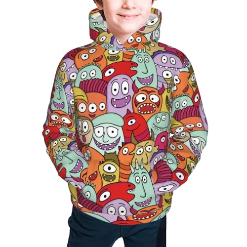 Funny Monster Kids Pullover Hoodies Boys Sweatshirts Girls Athletic Clothes with Pocket2