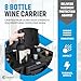 CasePro Wine Travel Carrier Case | Premium Heavy-Duty Wine Luggage with Wheels | Airplane Wine Carrier | Travel Suitcase for Wine Bottles - Holds 8 Bottles | Black - CP-WINE-8B