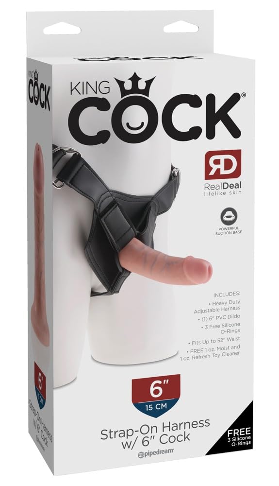 Pipedream King Cock Strap-on Harness with Cock, 6", Flesh