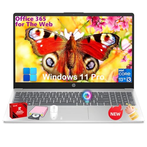 Image of HP 15.6-inch Touchscreen Laptop Computer for Business & Student - 16GB RAM, 512GB SSD, Intel 13th Gen i3 1315U, HD Touch Display, AI Copilot, Wifi6, Fast Charge, HD Camera, Win 11 Pro, Accessories