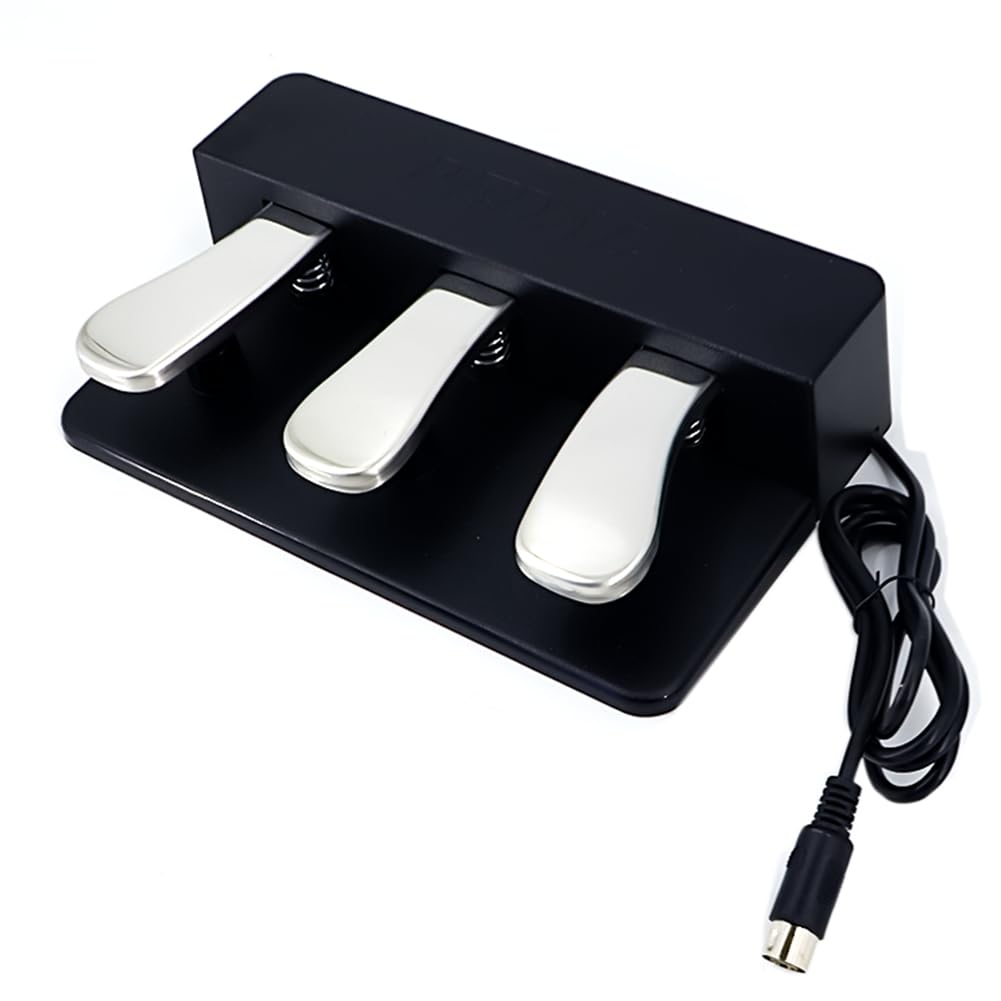 Unidad de Pedal de 3 para Pianos Digitales Electrónicos, Pedal de Sostenuto Suave con Base Antideslizante.