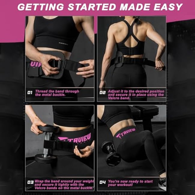 Hip Thrust Belt for Gym & Pilates,Booty Belt for Hip Thrust,Hip Belt Pad for Glute Bridge Butt Workout with Dumbbells Kettlebells for Lunges Reverse Squat