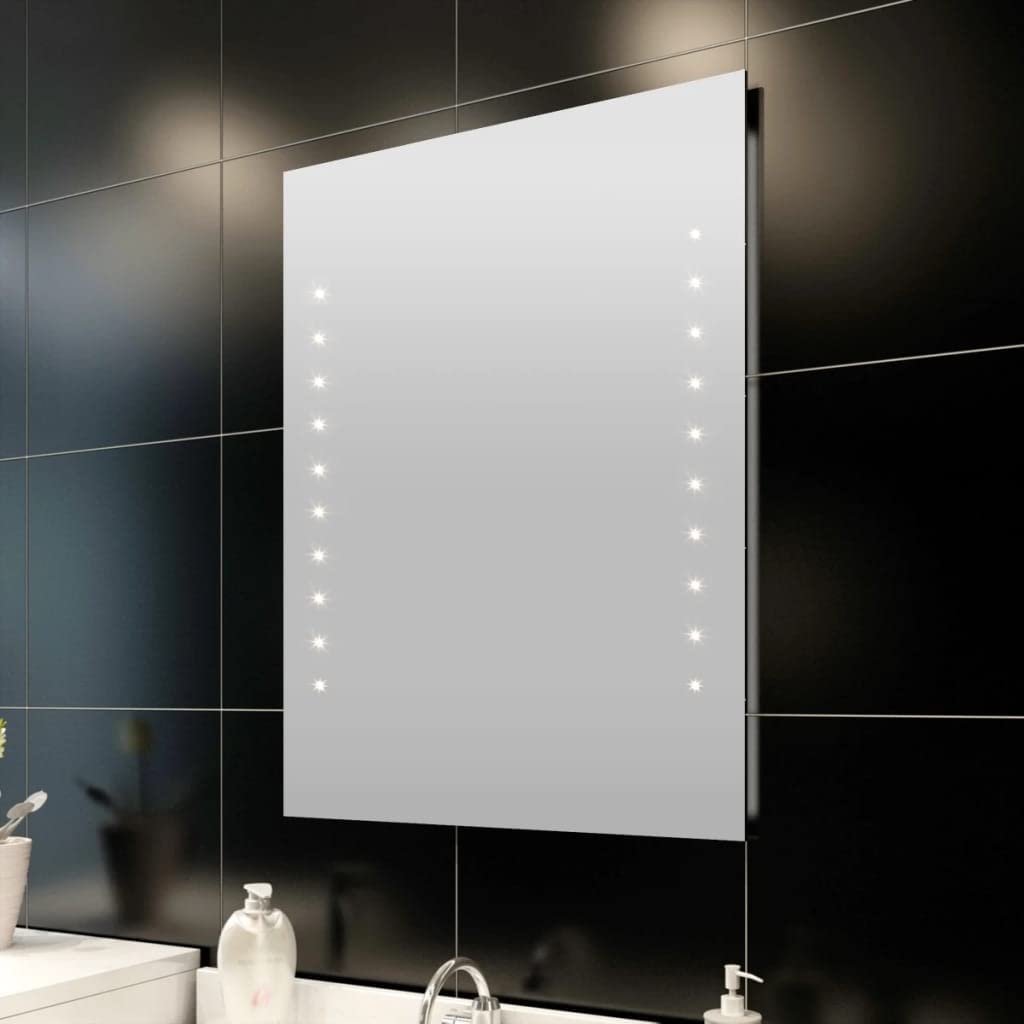 vidaXL Espejo de Pared para Cuarto de Baño Lavabo con Luces de LED 80x60 cm