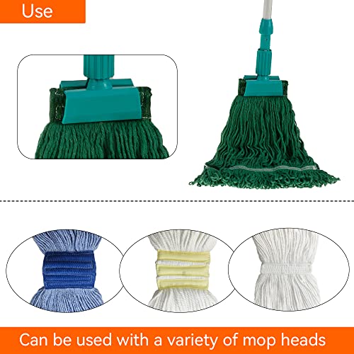 Image of Commercial Mop Clamps-Quick Change Head Mop Handle -Heavy Duty Mop Head Replacement Holder Change Mop Handle -Commercial Gripper Mop Wet Mop Handle (KL-ZJ-Green)