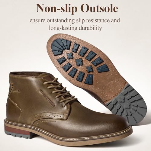 Image of Arkbird Mens Chukka Dress Boots Genuine Leather Suede Classic Fashion Casual Ankle Lace-up Dress Boots for Men