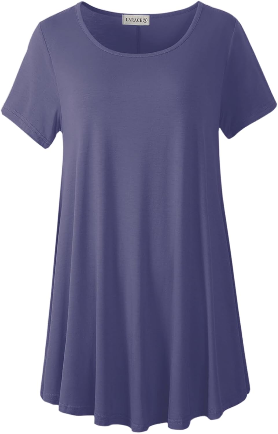 LARACE Plus Size Tops for Women Short Sleeve Shirts Casual Summer Clothes Round Neck Tunics for Leggings