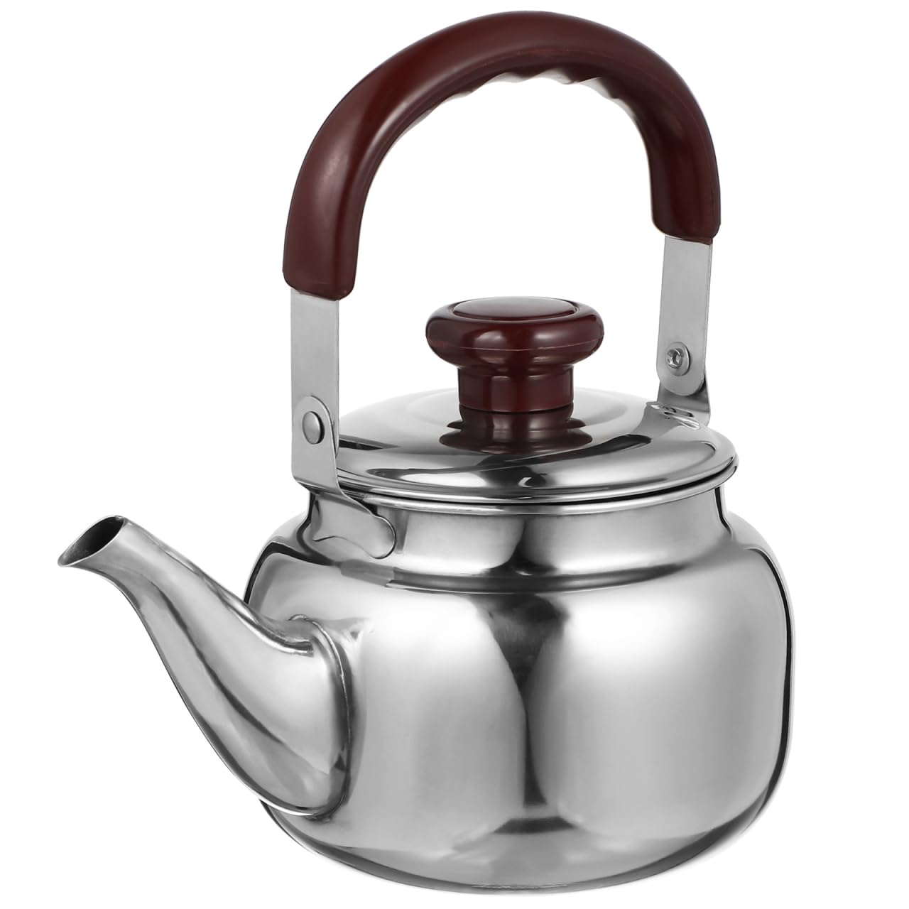 LIFKOME Traditional Stainless Steel Heavy Duty Tea Kettle With Sandwich Bottom and Specialty Cool Touch Handling Mirror Finish Stainless Steel Whistling Tea Kettle Stove Top
