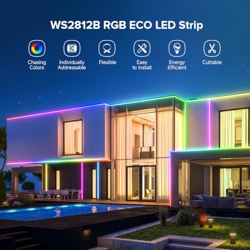 Tira de LED WS2812B con controlador SP611E 16.4FT 300 LEDs RGB miniatura 7