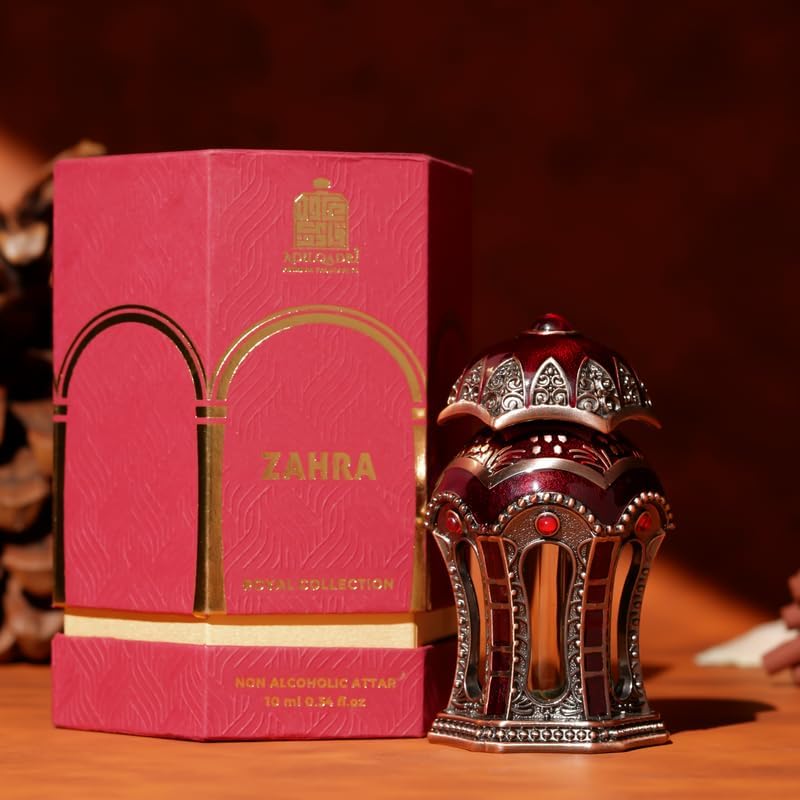 Image of Adilqadri Zahra Royal Attar for Men & Women - Non-Alcoholic attar | Citrus, Floral & Woody Blend | Rose, Patchouli, Sandalwood, Musk, Amber & Vanilla Notes | Long-Lasting Attar | 10ml