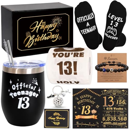duludulu 13th Birthday Gifts for Teen Boys Teenage Gifts for 13 Year Old Boy Personalised Presents Baskets Ideas Unique Funny Sets for Son Brother Friend Grandson Nephew