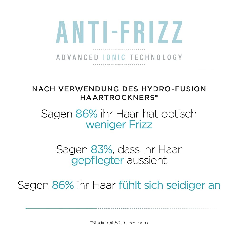 BaByliss Hydro‑Fusion Haartrockner mit Diffusor – Professioneller 2100‑W‑Ionen‑Föhn für frizzfreies Styling, Plasma‑Technologie für Glanz, leichtes Design, 3 Hitze‑ & 2 Gebläsestufen, Blau, D773DE