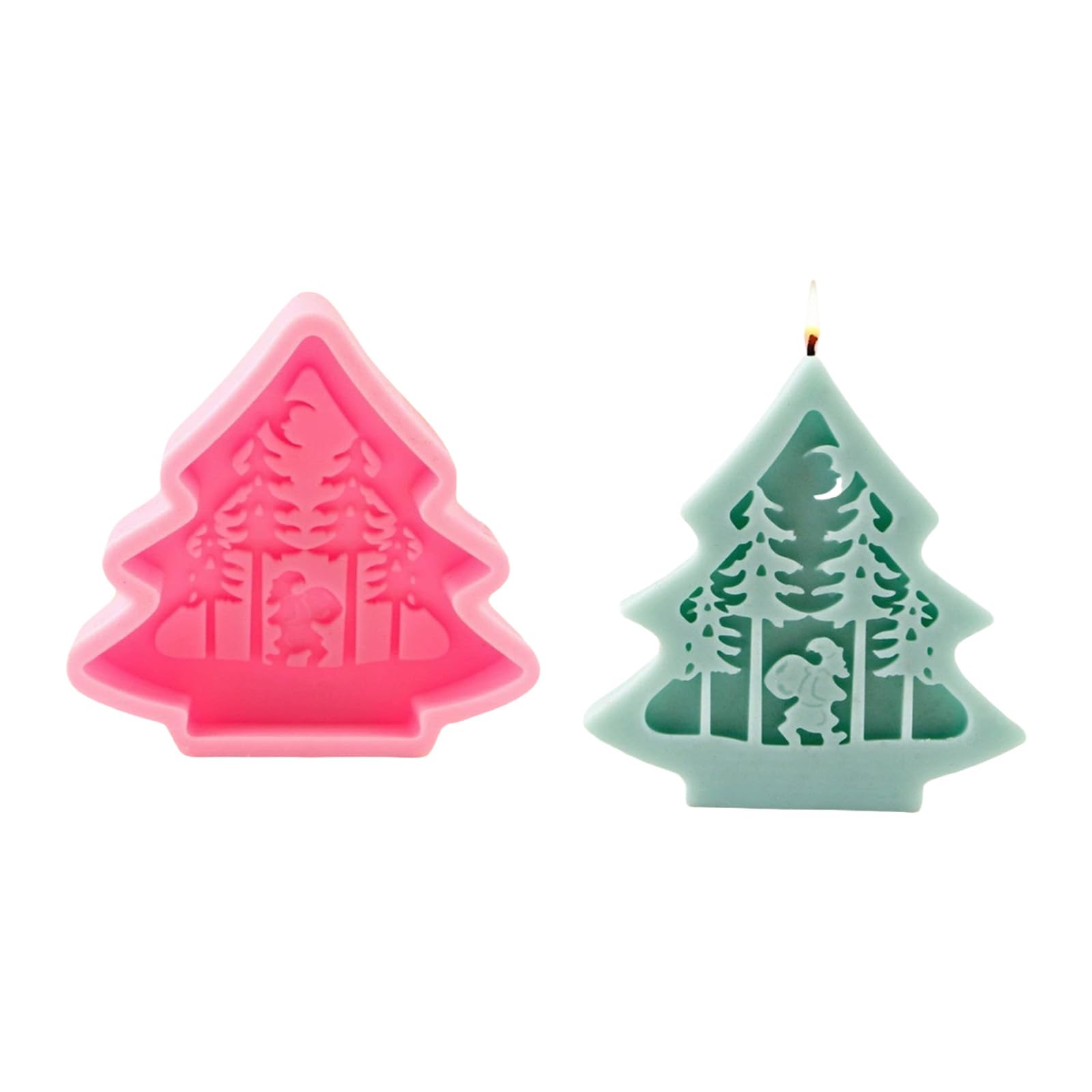 Buxuaaaa Sturdy Silicone Christmas Tree Soap for Family Activity Holiday Projects Christmas Tree Silicone