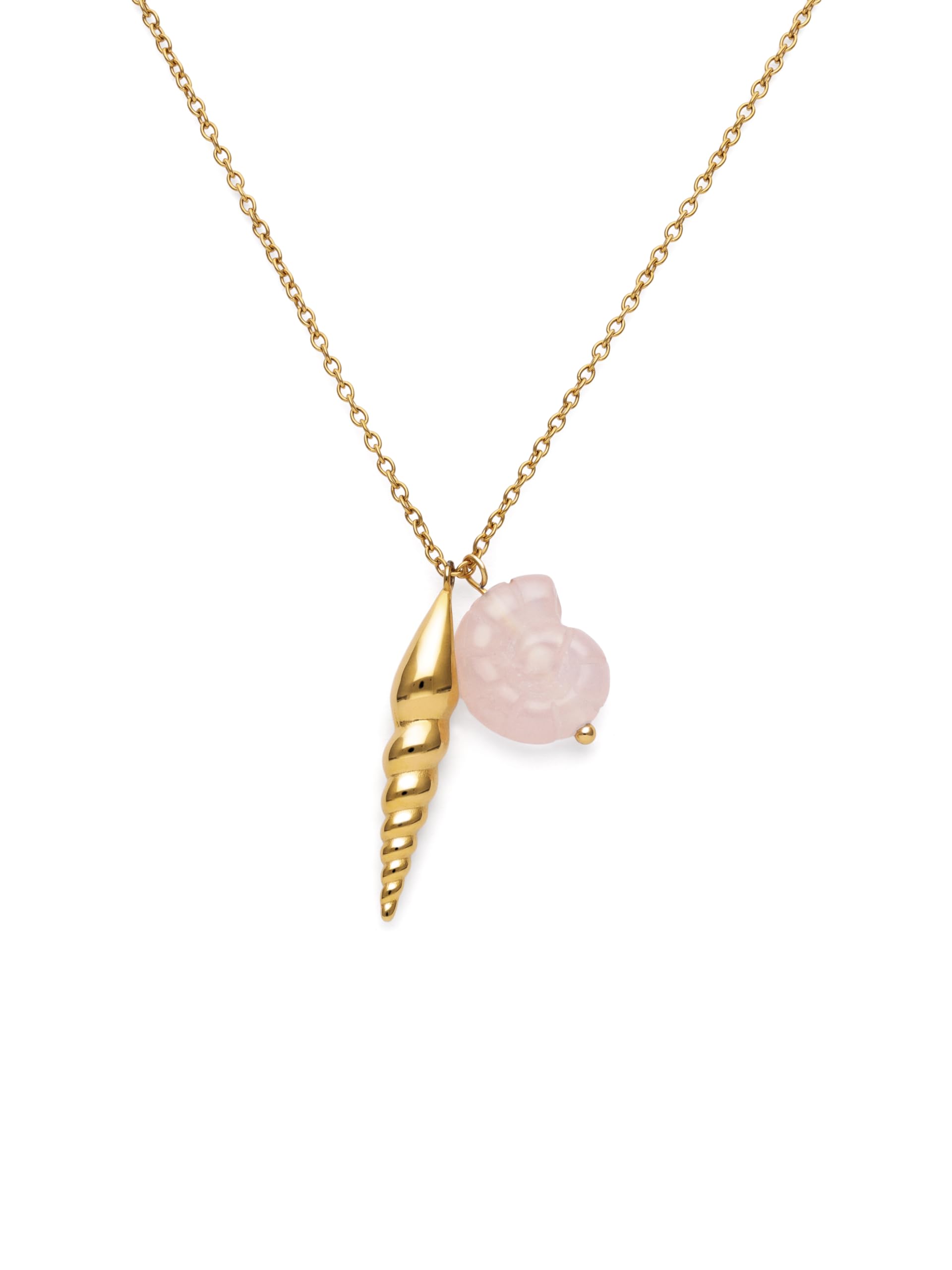 SINGULARU - Naszyjnik Moana Stal mit Pozłacany złotem 18K und Kamień naturalny. Schmuck für Damen.