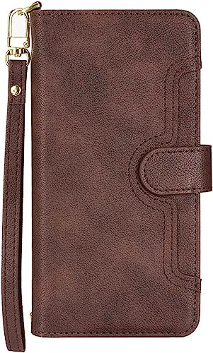 Étui portefeuille en cuir iPhone 14 Pro Max avec porte-cartes et fermeture magnétique noir