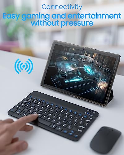 Image of 2 in 1 Tablet with Keyboard Mouse and Stylus Case, Android Tablet 14 Tablet PC, 6GB RAM + 32GB ROM, 1TB Expanding Stand, 6000mAh Battery, 10.1 Inch IPS Tablet, 2MP+8 Tablet