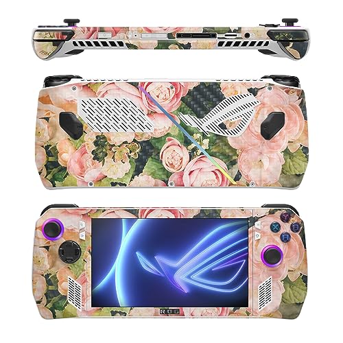 Image of MightySkins Carbon Fiber Skin Compatible with Asus ROG Ally - Faded Roses | Protective, Durable Textured Carbon Fiber Finish | Easy to Apply