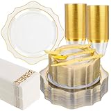 Gold Plastic Plates Set Only $37.99
