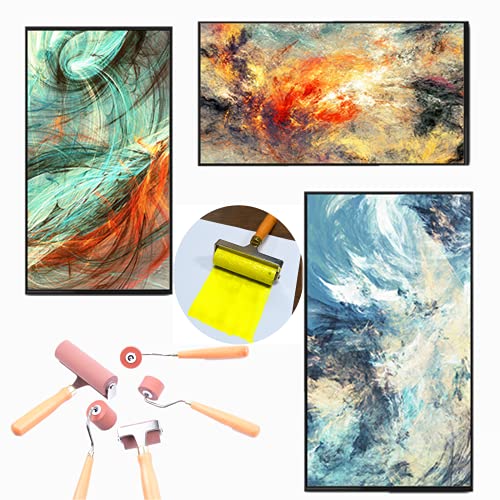 Namzi Rubber Brayer Roller for Printmaking, Ideal for Anti Skid Tape Construction Tools, Print,Craft Stamping Brayers for Wallpapers and Scrapbooks (6