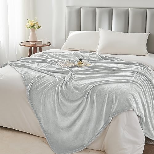Image of BEDELITE Fleece Blanket Dove Grey Throw Blankets for Couch & Bed, Luxury Plush Cozy Fuzzy Blanket 50x60 inches, Super Soft Warm Lightweight Throw Blanket for Travel Camping