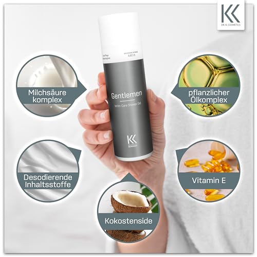 Gentlemen Intim Pflege Set mit Showergel & Creme, Intim-Care Shower Gel & Cream Set - für den Mann - vom Urologen (Experte für Intimpflege) entwickelt und betreut -Dr. K. Cosmetics – Bild 5
