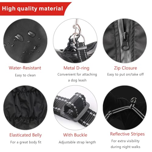 Oslueidy Impermeabile per Cani con Pettorina