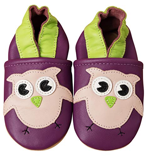 ENGEL + PIRATEN Krabbelschuhe Baby Leder Mädchen Jungen Babyschuhe Hausschuhe Kleinkind Weiche Lederschuhe Babyhausschuhe Lauflernschuhe Lederpuschen 18 19 20 21 22 23 24 25 26 EU