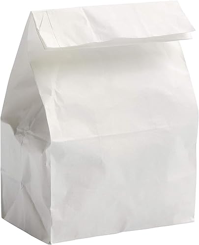 Bolsas de papel blanco de 4 libras, bolsas de almuerzo, bolsas de manualidades, bolsas de comestibles, paquete de 500 unidades
