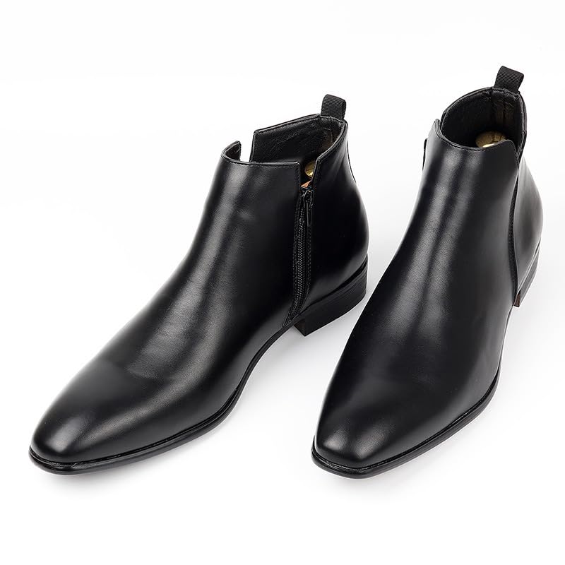 JXpxbao Herrenmode Reißverschluss Chelsea Stiefel Herren-Motorradstiefel Combat Casual Dress Boot Für Männer