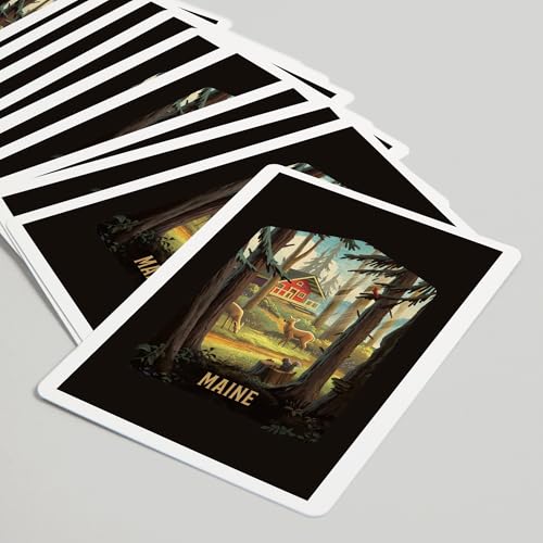 Lantern Press Maine, Baraja de póker de 52 cartas miniatura 5