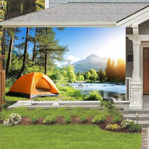 Fondo para camping 10x8 pies Bosque Verde miniatura 5