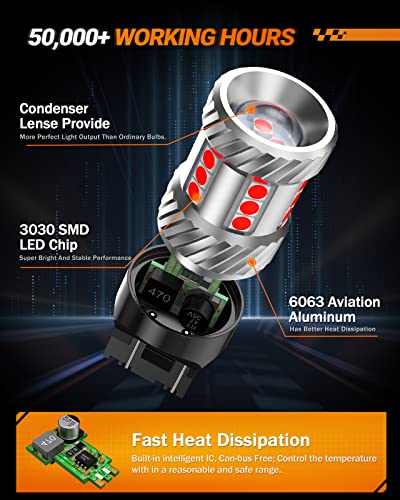 SEALIGHT 7443 7440 LED Bulb Amber Turn Signal Lights, 3056 3457A 4057 4157 LED Light Bulb with Projector Replacement for Blinker Parking Marker, Pack of 2 - Image 5