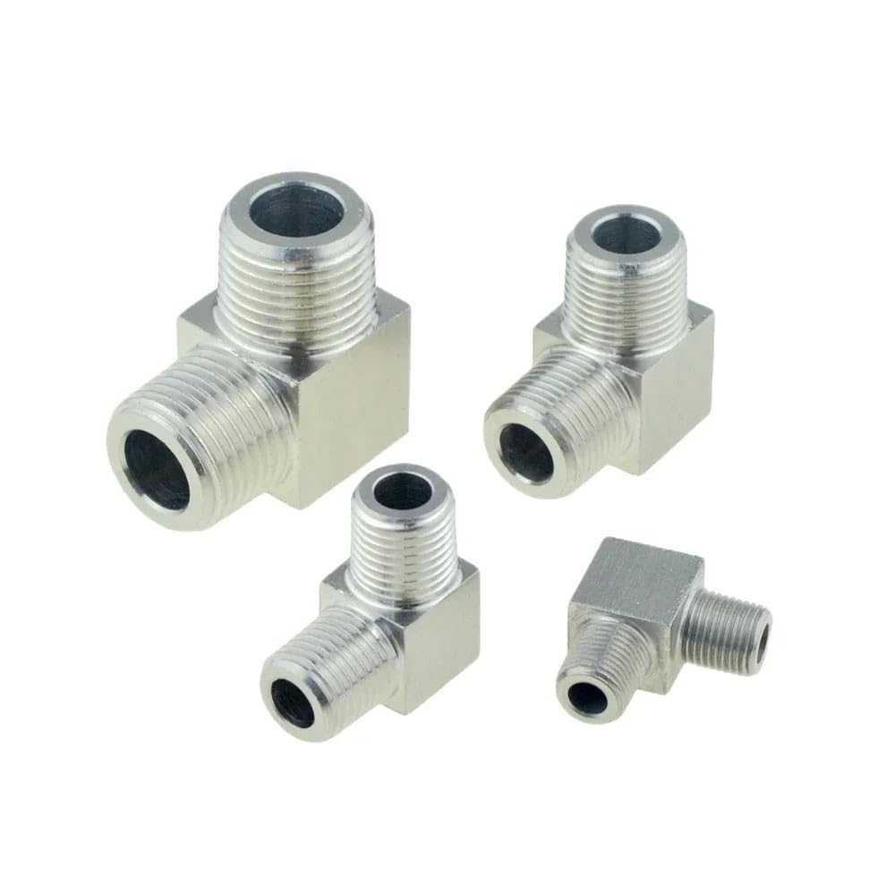 304 Stainless Steel Pipe Fitting Tee Elbow 4 Way 1/8 1/4 3/8 1/2 Female Male Thread High Pressure Air Coupler Connector(SS-PE-FFM,1I2 Thread)