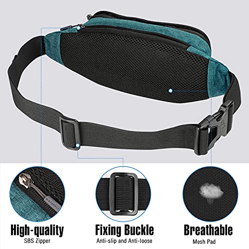 Waterfly Bumbags Taille Fanny Pack Dames Mode Bum Tas Met Verstelbare Riem Voor Sport Running Wandelen Jogging Meisjes Vrouwen Mannen, Blauwgroen, S, Lange tailleband - Image 6